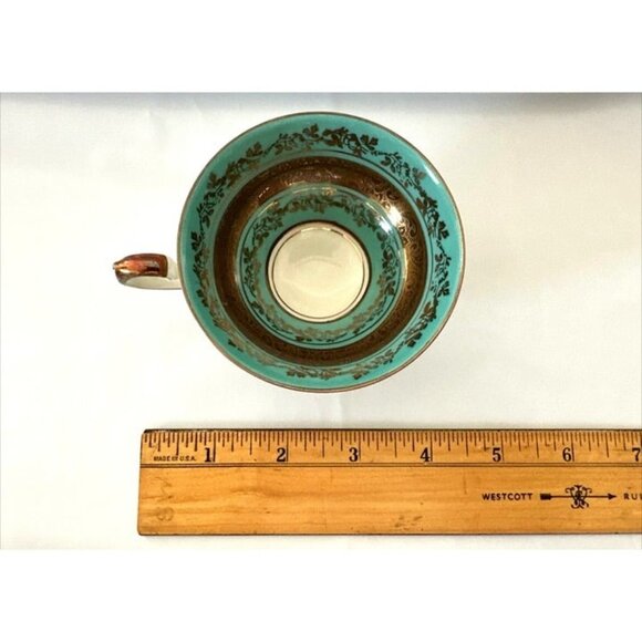 Alka Bavaria "Sylvia" Min Tea Cup Teal with 22K Gold Trim Throughout - Very Rare - Picture 10 of 11